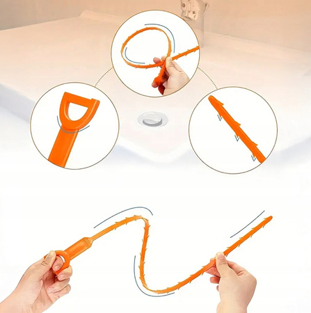 PRZEPYCHACZ DO RUR ODPŁYWU udrażniacz zlewu usuwania brudu 50cm spirala