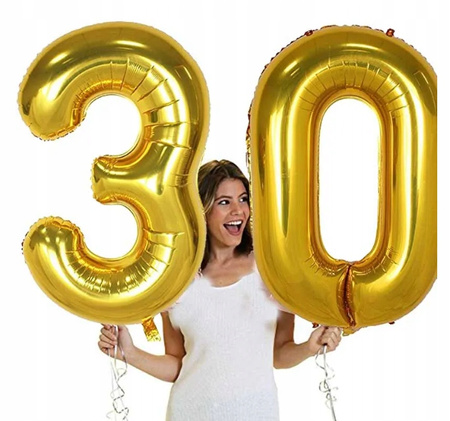 Balon foliowy cyfra 6 urodziny rocznica wytrzymały złoty OGROMNY 100cm