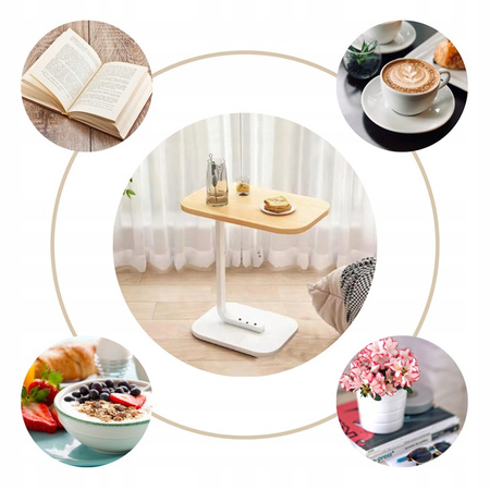 STOLIK KAWOWY POMOCNICZNY BOCZNY NOCNY KSZTAŁT LITERY C DO SALONU