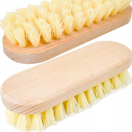 DREWNIANA SZCZOTKA GOSPODARCZA do szorowania 13cm mocne włosie do podłogi