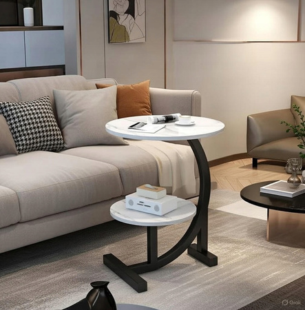 STOLIK KAWOWY PODWÓJNY okrągły boczny pomocniczy do salonu narożny