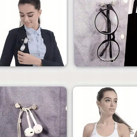 MAGNETYCZNY UCHWYT NA OKULARY klips do ubrania na słuchawki identyfikator