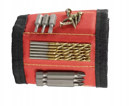 MAGNETYCZNA OPASKA NARZĘDZIOWA NA NADGARSTEK PRZYBORNIK NA ŚRUBKI GWOŹDZI