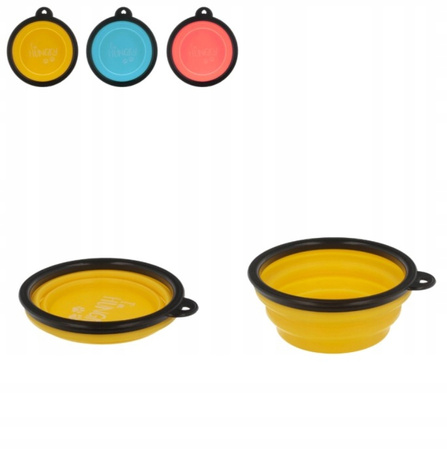 SKŁADANA SILIKONOWA MISKA DLA PSA KOTA turystyczna na wodę karmę wygodna