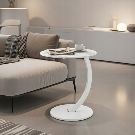 STOLIK KAWOWY BOCZNY OKRĄGŁY pomocniczy narożny do salonu