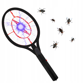 ELEKTRYCZNA ŁAPKA PALETKA NA MUCHY OWADY na baterie packa na komary