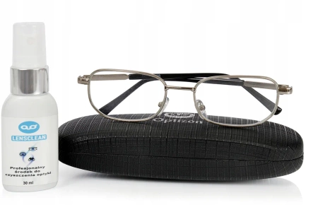 OKULARY KOREKCYJNE MOCNE METALOWE plus pięć i pół +5,50 DO CZYTANIA