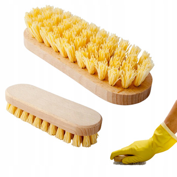DREWNIANA SZCZOTKA GOSPODARCZA do szorowania 13cm mocne włosie do podłogi
