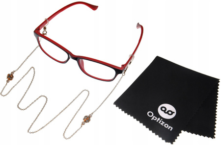 ŁAŃCUSZEK DO OKULARÓW złoty Z KAMIENIAMI zawieszka ozdobna sznureczek