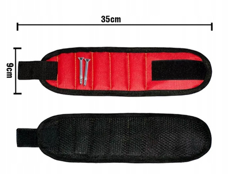 MAGNETYCZNA OPASKA NARZĘDZIOWA NA NADGARSTEK PRZYBORNIK NA ŚRUBKI GWOŹDZI