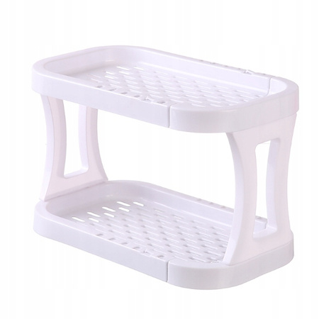 UNIWERSALNY ORGANIZER na biurko do łazienki biały rozsuwany na kosmetyki