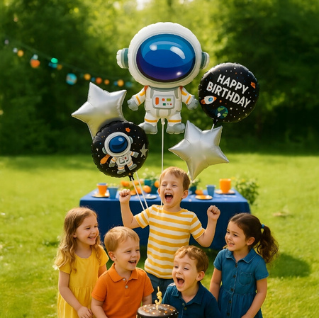 ZESTAW BALONÓW ASTRONAUTA urodzinowe przyjęcia dla dzieci 5elementów