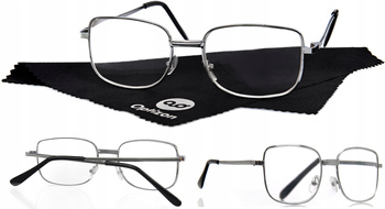 OKULARY KOREKCYJNE OPTIZON +2,00 plus dwa DO CZYTANIA metalowe