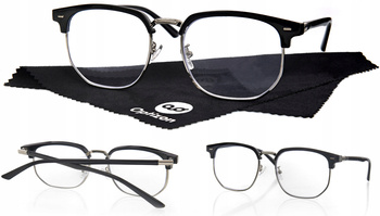 OKULARY KOREKCYJNE METALOWE +3,50 solidne trwałe do czytania