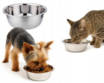 MISKA ANTYPOŚLIZGOWA stalowa nierdzewna DLA PSA KOTA karmę wodę 0,7L 18cm