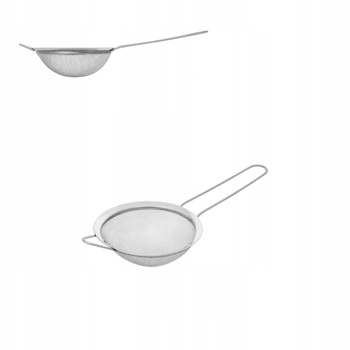 SITKO METALOWE Z RĄCZKĄ drobne oczka srebrne śr 11,5 cm do kuchni