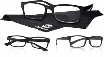 OKULARY KOREKCYJNE OPTIZON +1,00 plus jeden czarne DO CZYTANIA