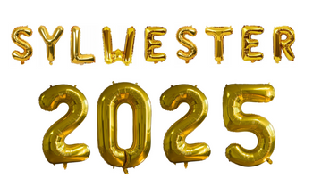 Zestaw balonów napis SYLWESTER 2025 złota sylwestrowa dekoracja balonowa