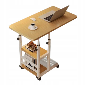 MOBILNE BIURKO PRZYŁÓŻKOWE boczne regulowane na kółkach stolik POD LAPTOP