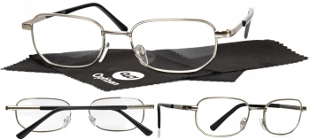 OKULARY KOREKCYJNE MOCNE METALOWE plus cztery i pół +4,50 DO CZYTANIA