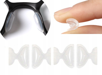 NOSKI DO OKULARÓW kształt motylki 2 pary antypoślizgowe 4 szt transparentne