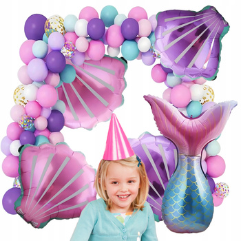 BALONOWA GIRLANDA ZESTAW BALONÓW URODZINOWYCH syrenka 97ele