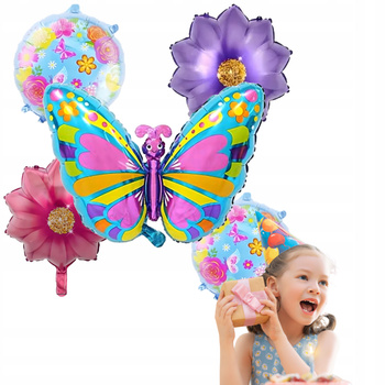 ZESTAW BALONÓW MOTYLKI balony na przyjęcie urodzinowe imprezę 5ele