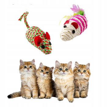 ZABAWKA DLA KOTA MYSZKA DO ZABAWY LOSOWY KOLOR LEKKA POBUDZA AKTYWNOŚĆ