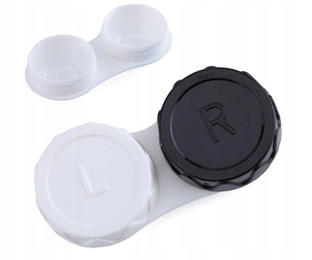 Pojemnik na SOCZEWKI szkła KONTAKTOWE z oznaczeniem strony lewej i prawej